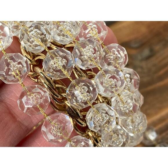Vintage 1976 SARAH COVENTRY Golden Ice 3 Strand Necklace Lucite Bubble Beads - Picture 11 of 13